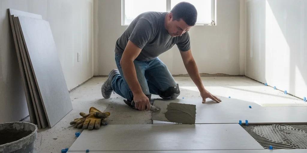 Bathroom tile flooring installation in San Jose by Bathroom Remodel San Jose